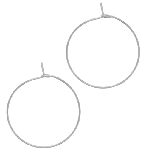 Orecchini da 25 mm a cerchio da decorare - acciaio inossidabile 316L x100