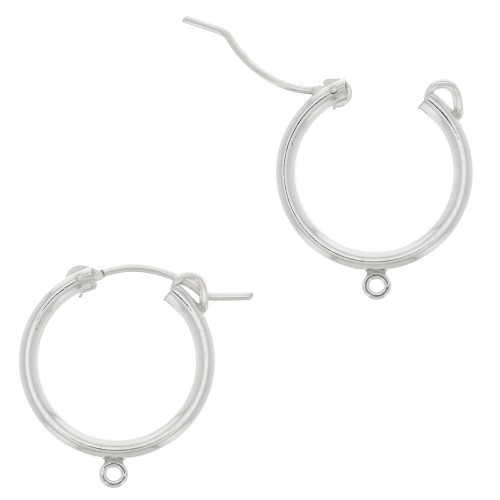 Orecchini cerchio grande da decorare con anello aperto - 19 mm - Argento 925 x2