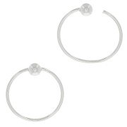 Orecchini cerchio 12 mm con palllina di 3 mm in Argento 925 x2
