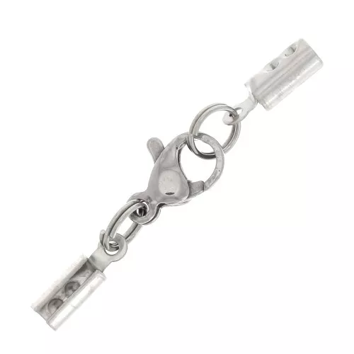 Chiusura moschettone con attacco per cordone 2 mm in acciaio inossidabile 304 x20