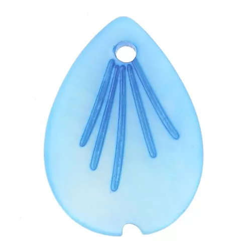 Zecchino foglia lavorata 18x13 mm in madreperla - Blu x1