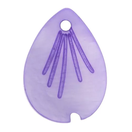 Zecchino foglia lavorata 18x13 mm in madreperla - Viola x1