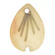 Zecchino foglia lavorata 18x13 mm in madreperla - Marrone x1