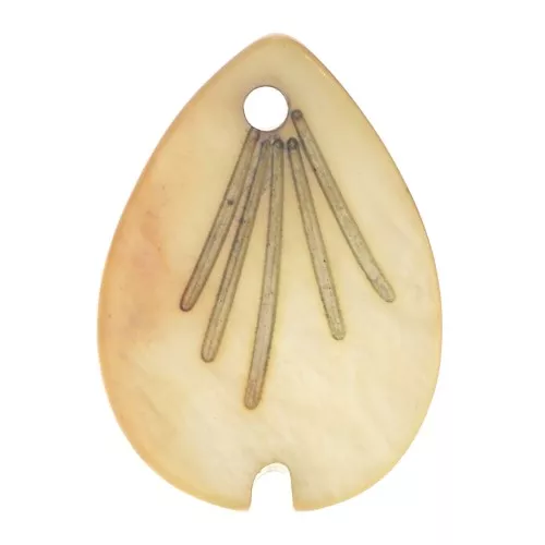 Zecchino foglia lavorata 18x13 mm in madreperla - Marrone x1