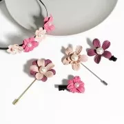 Assortimento di fiori in tessuto 25 mm - Multicolore x30