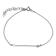 Bracciale da personalizzare con perle 17.5cm in Argento 925 rodio nero x1|raw }}