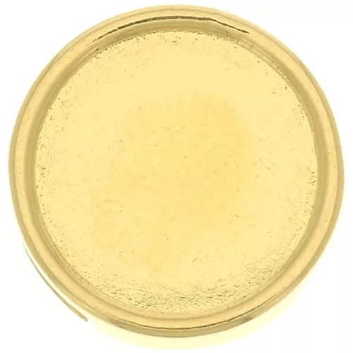 Passante tondo per cabochon fondo piatto 12mm e laccio 10mm Dorato con oro fino x1