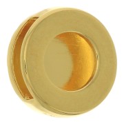 Passante tondo per cabochon fondo piatto 12mm e laccio 10mm Dorato con oro fino x1