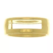 Passante tondo per cabochon fondo piatto 12mm e laccio 10mm Dorato con oro fino x1