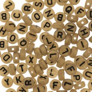 Assortimento di 200 perline- Lettere - 7 mm Dorato - Nero|raw }}