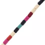 Perle tubi stile Heishi 4x6 mm imitazione Howlite - Multicolore x39cm
