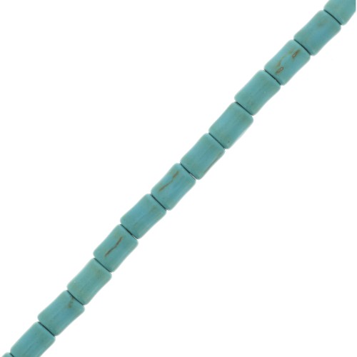 Perle tubi stile Heishi 4x6 mm imitazione Howlite - Turchese x36cm
