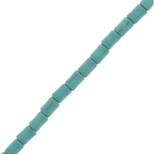 Perle tubi stile Heishi 4x6 mm imitazione Howlite - Turchese x36cm