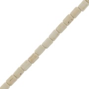 Perle tubi stile Heishi 4x6 mm imitazione Howlite - Crema x39cm