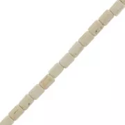 Perle tubi stile Heishi 4x6 mm imitazione Howlite - Crema x39cm