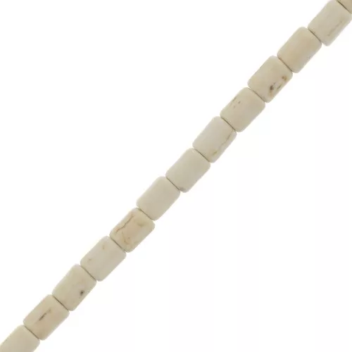 Perle tubi stile Heishi 4x6 mm imitazione Howlite - Crema x39cm