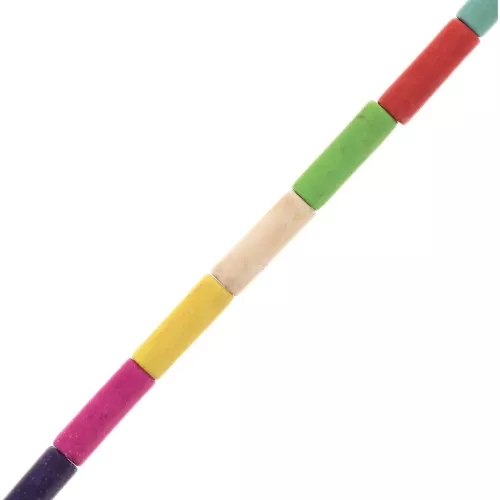 Perle tubi stile Heishi 4x13 mm imitazione Howlite - Multicolore x39cm