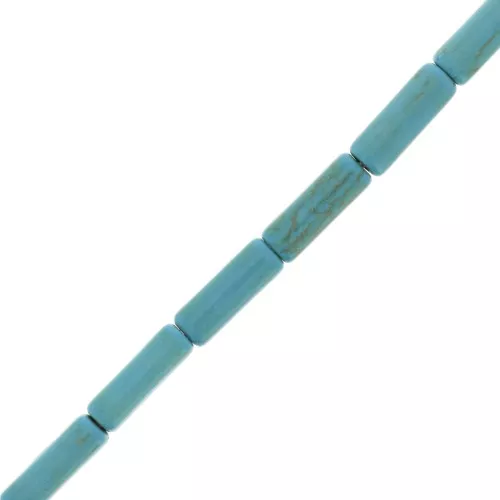 Perle tubi stile Heishi 4x13 mm imitazione Howlite - Turchese x39cm