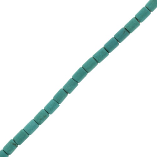 Perle tubi stile Heishi 3.5x5 mm imitazione Howlite - Turchese x39cm