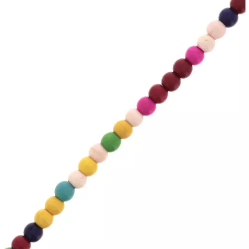 Perle tonde 4 mm imitazione Howlite - Multicolore x39cm