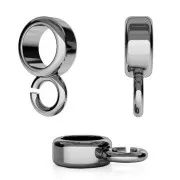 Anello attacca-ciondolo 9.5 mm in Argento 925 Rodio Nero x1