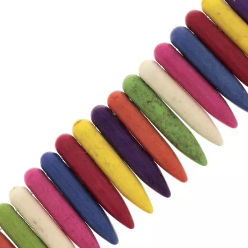 Pendenti punte imitazione Howlite dipinta Multicolore x41cm