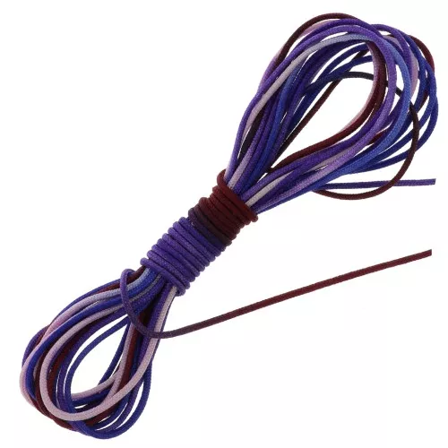 Filo nylon intrecciato 1 mm - Sfumato blu scuro - Rosso - Viola x2.90m