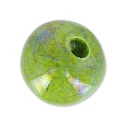 Perlina in ceramica mm. 12 Verde Olive iridato