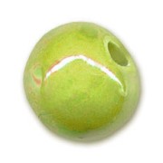 Perlina in ceramica mm.  8 Verde Anice iridato