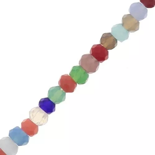 Rondelle piatte sfaccettate 2x1.5 mm - Multicolore x32cm