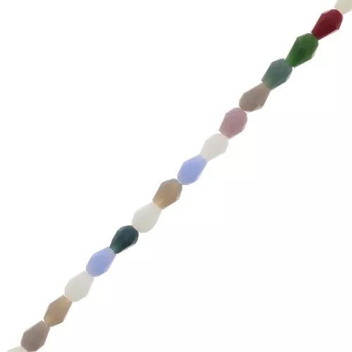 Perline goccie in vetro sfaccettate 5x3.5 mm - Multicolore x46cm