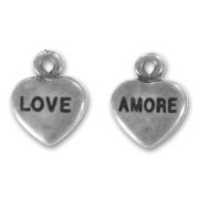 Ciondolo Love/Amore mm. 13 argentato antico x1