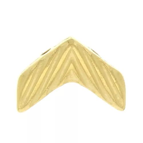 Cymbal - Perla in metallo per perlina Chevron Beads 11x7 mm Avessalos Dorato con oro fino x1
