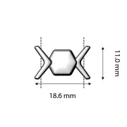 Cymbal Chiusura magnetica per chevron beads 11x17.5 mm Vorino - Dorato con oro fino