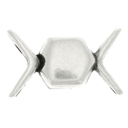 Cymbal Chiusura magnetica per chevron beads 11x17.5 mm Vorino -Argenté Vieilli x1