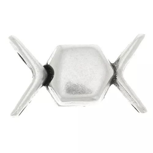 Cymbal Chiusura magnetica per chevron beads 11x17.5 mm Vorino -Argenté Vieilli x1