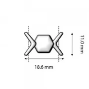 Cymbal Chiusura magnetica per chevron beads 11x17.5 mm Vorino -Argenté Vieilli x1