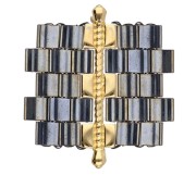 Piatto - Connettore per Perle Tila 34x8 mm Kalogeros III Dorato con oro fino