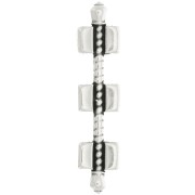 Piatto - Connettore di perle Perle di Tila 34x8 mm Kalogeros III argento invecchiato