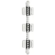 Piatto - Connettore di perle Perle di Tila 34x8 mm Kalogeros III argento invecchiato