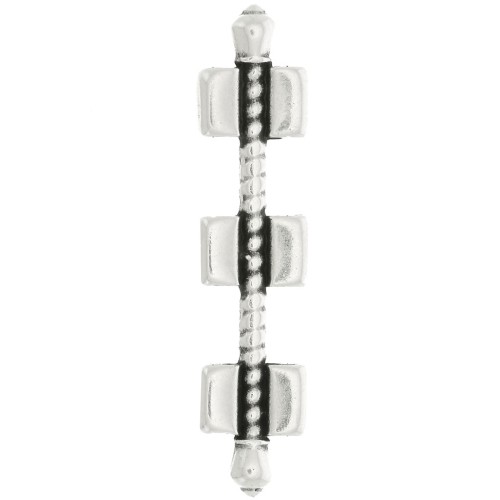 Piatto - Connettore di perle Perle di Tila 34x8 mm Kalogeros III argento invecchiato