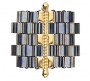 Piatto - Connettore di perle Perle di Tila 34x8 mm Kalogeros III argento invecchiato