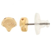 Cymbal Chiodi di orecchie Ginko Duo 7x7.5 mm -Polykarpos Dorato con oro fino x2
