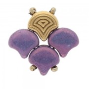 Cymbal Chiodi di orecchie Ginko Duo 7x7.5 mm -Alopronia Dorato con oro fino x2