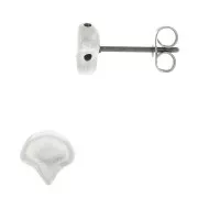 Cymbal Chiodi di orecchie Ginko Duo  7x7.5 mm -Alopronia Argenté vieilli x2