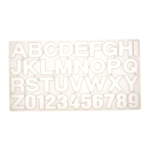 Stampo silicone per fare delle lettere & cifre in resina 35x19 cm x1