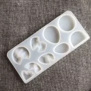Stampo silicone per fare dei cabochon piatti e in rilievo in resina 17x8 cm x1