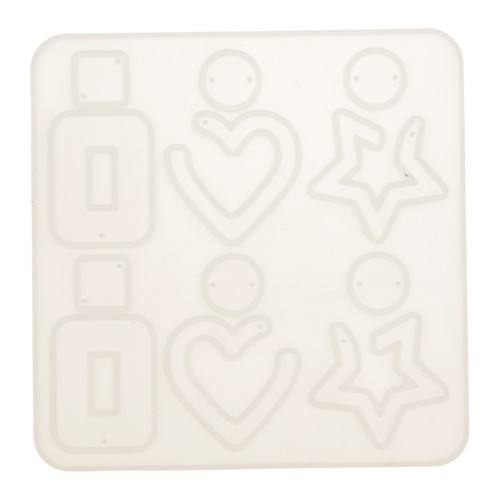 Stampo silicone n°10 per fare degli orecchini in resina 14x14 cm x1
