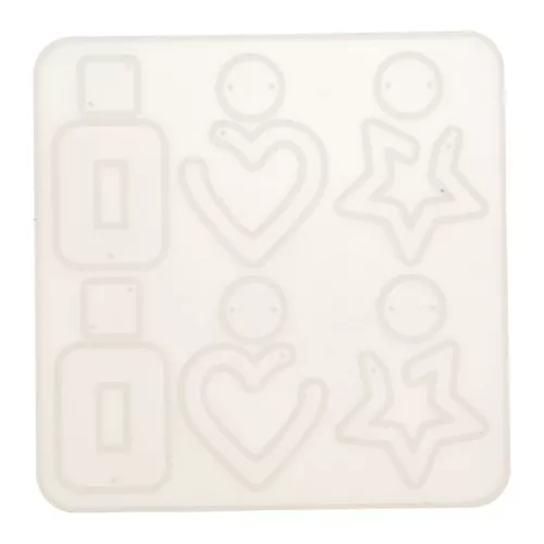 Stampo silicone n°10 per fare degli orecchini in resina 14x14 cm x1
