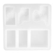 Stampo silicone per fare delle forme geometriche piatte e rilievo in resina 8x8cm|raw }}